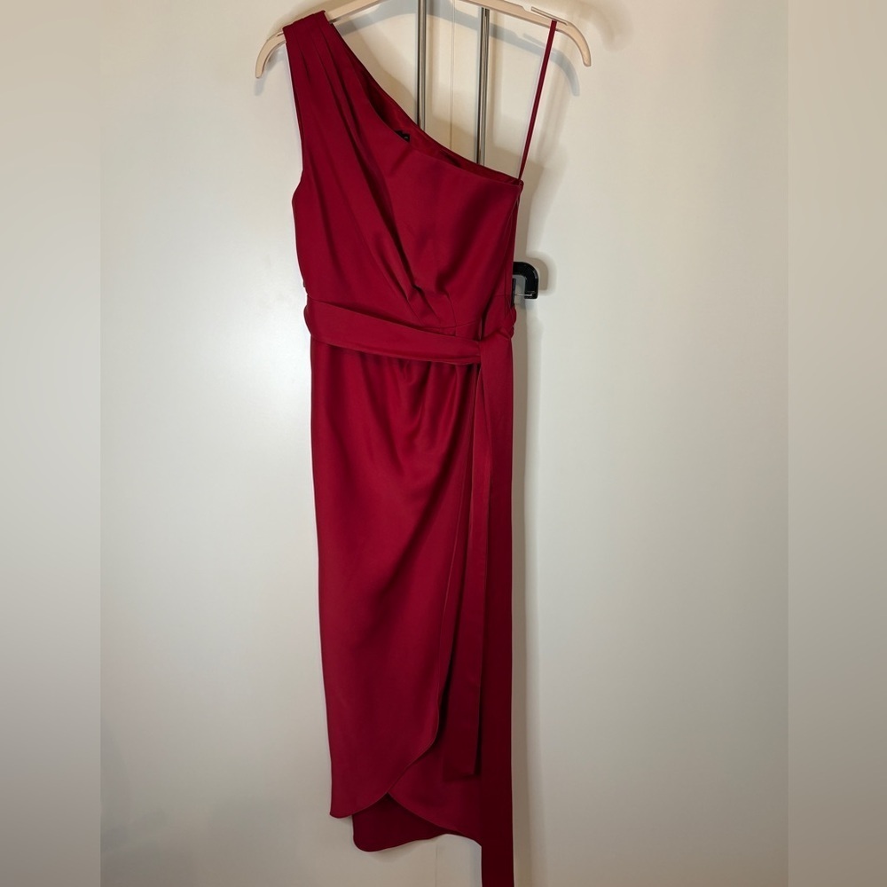 Ted Baker Red Asymmetrical Ruched Cocktail Dress